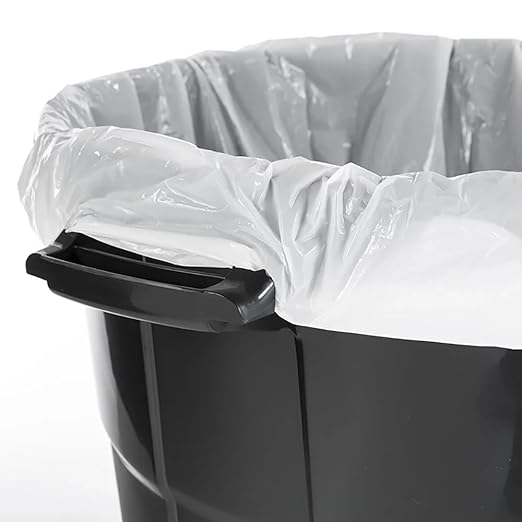 20 Gallon Heavy Duty High-Density Plastic Trash Can with Snap-Lock Windproof Lid & Ergonomic Handles – Indoor/Outdoor Garbage Collection, Black