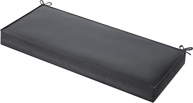 Outdoor Wicker Patio Bench seat Cushions, Durable Anti-Slip Waterproof Garden Thick Bench Cushions for Outdoor Indoor Furniture Dark Gray.