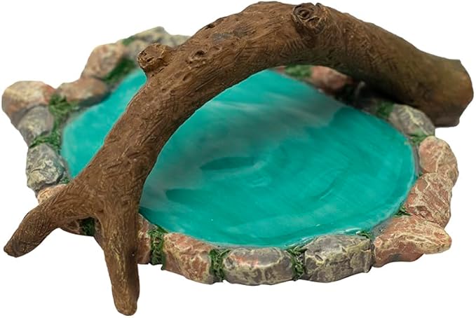 Treasure Gurus Miniature Stone Pond Log Branch Bridge Outdoor Fairy Garden Mini Dollhouse Landscape Decor