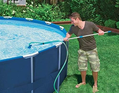 Intex 26165EH 15-Foot x 42-Inch Easy Setup Portable Inflatable Outdoor Above Ground Round Swimming Pool Set with Ladder, Filter Pump, Cover and Cleaning Maintenance Kit with Vacuum Skimmer & Pole