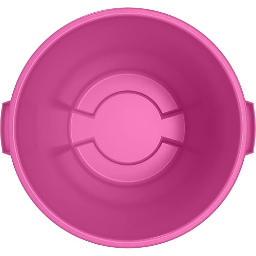 SPARTA Bronco 32 Gallon Trash Can, Thick Polyethylene Bin, NSF Certified Waste Container with Top Handles, Bottom Handholds, Reinforced Base and Stackable, LLDPE, 32 Gallon, Pink (Pack of 4)