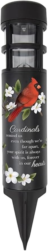 The Bridge Collection "Forever in Our Hearts Cardinal Solar Memorial Light-Weather-Resistant Outdoor Sympathy Stake for Honoring Loved Ones