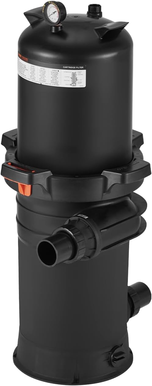 VEVOR 2025 Pro Pool Cartridge Filter System 200 sqft, Pool Filter for Inground & Above Ground Pools, Compatible W/Pumps 3HP~4HP | Up to 9827 GPH Max Flow, Pool Filters for Pools Up to 39625 Gallons