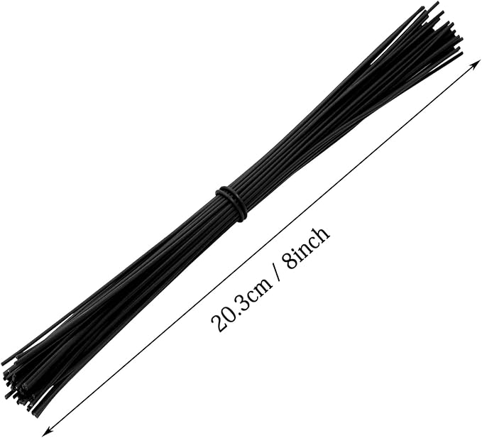 Tupalizy 8 Inch Reusable Cable Ties Wire Twist Ties Garden Twine for Plastic Bags Electronics Cords Organizing Gardening Vines Climbing Plants Halloween Christmas Holiday Decors Crafts,100PCS, Black