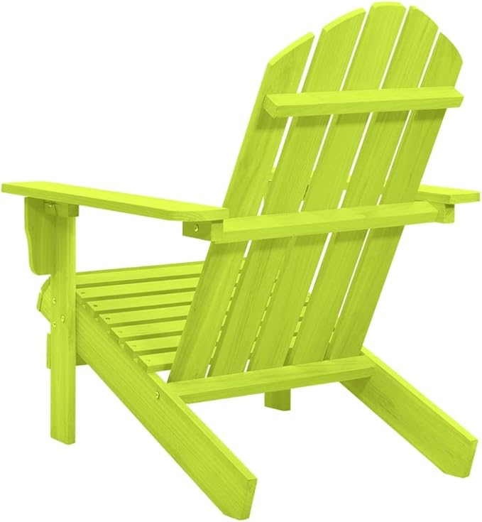 Patio Adirondack Chair Solid Fir Wood Green, Patio Dining Chairs, Bar Stools, Outdoor Seating for Outdoor Relaxation and Entertaining in Your Backyard or Poolside