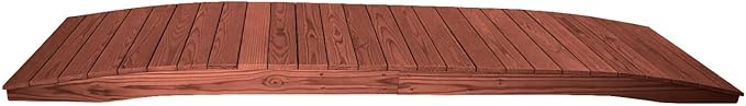 12 FT MAHOGANY Amish Made Pinewood Heavy Duty Garden Bridge for Walkway, Backyard Pond & Landscaping, Outdoor Wooden Footbridge for Koi Pond, Japanese Style Decorative Bridge, Made in USA