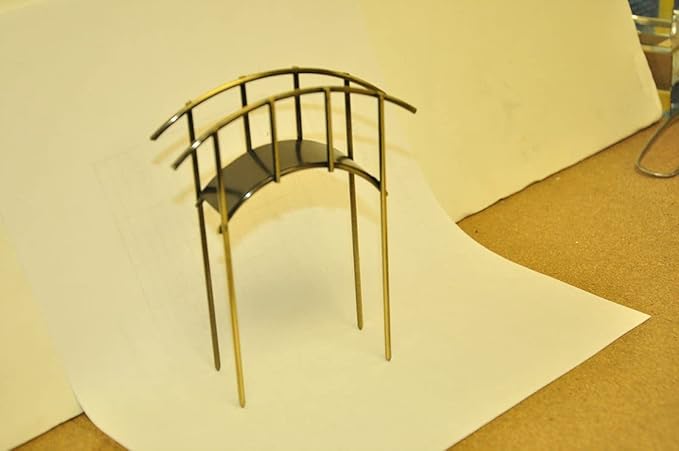G & F Products MiniGardenn 10030 Fairy Garden Miniature Mini Bridge, Rustic, 4" L x 1.25" W x 2.5" H with 2" Picks