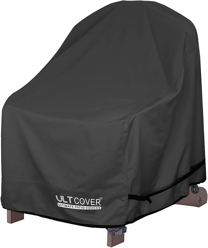 ULTCOVER Waterproof Patio Adirondack Chair Cover for Outdoor Chair Size Upto 32W x 35D x 36H inch, Black