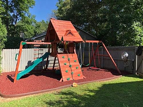 Playsafer Rubber Mulch Nuggets Protective Flooring for Playgrounds, Swing-Sets, Play Areas, and Landscaping (2,000 LBS - 77 CU. FT, Red)