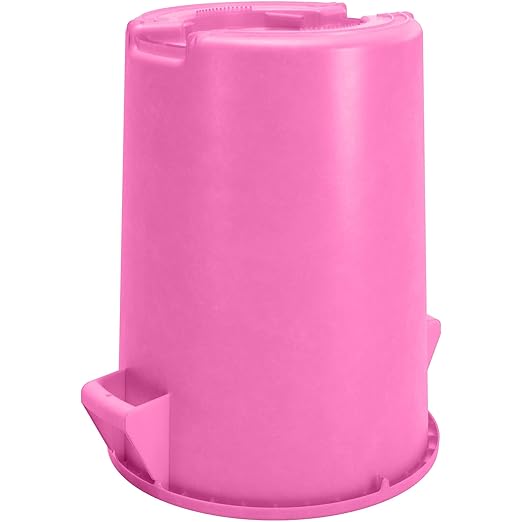SPARTA Bronco 32 Gallon Trash Can, Thick Polyethylene Bin, NSF Certified Waste Container with Top Handles, Bottom Handholds, Reinforced Base and Stackable, LLDPE, 32 Gallon, Pink (Pack of 4)