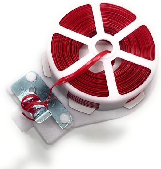Weststone 1pcs 65ft (20m) Red Plastic Twist Tie Roll with Cutter - Flat