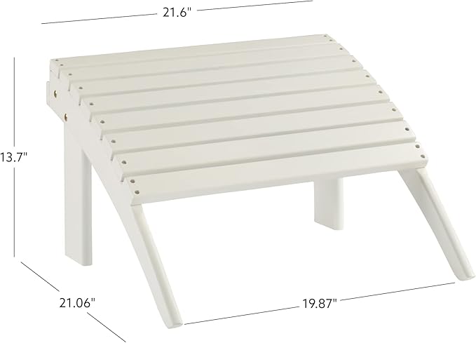 Linon Adirondack, White Ottoman,