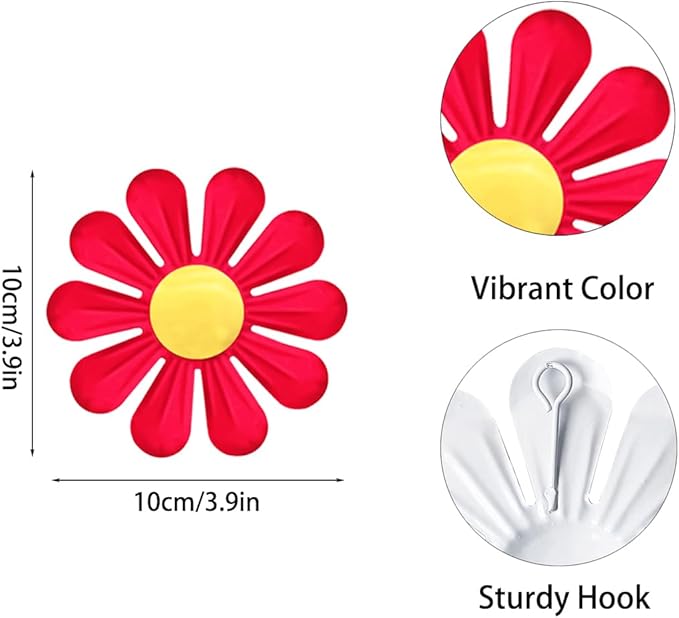 6 Pcs Metal Flowers Wall Decor Garden Decor, Metal Flower Sunflower Wall Art Hanging Decoration Daisy Ornament For Indoor Living Room Bedroom Dining Room Outdoor Backyard Porch Patio Fence