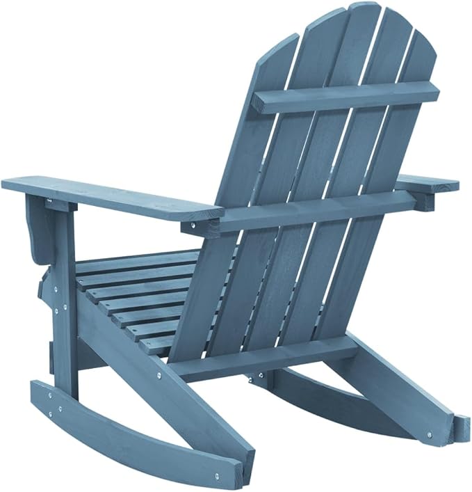 vidaXL Adirondack Rocking Chair Lounge Chair for Garden Solid Wood Fir Blue