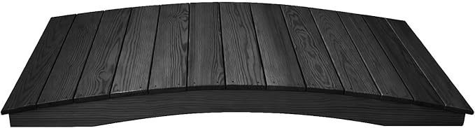 6 FT Black Amish Made Pinewood Heavy Duty Garden Bridge for Walkway, Backyard Pond & Landscaping, Outdoor Wooden Footbridge for Koi Pond, Japanese Style Decorative Bridge, Made in USA
