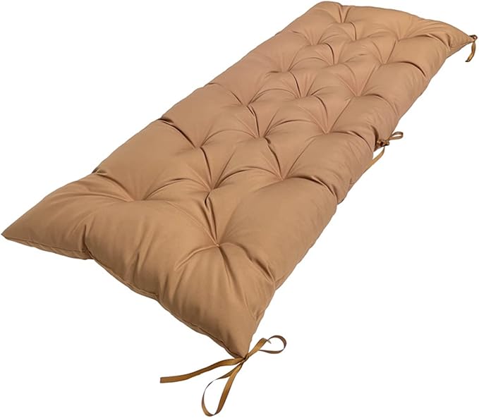 Waterproof Bench Seat Cushions Outdoor,Porch Swing Replacement Cushion,Thicken Patio Bench Rocking Chairs Pad Lounger Seat Pads for Wicker Loveseat Settee Khaki,59 * 20"