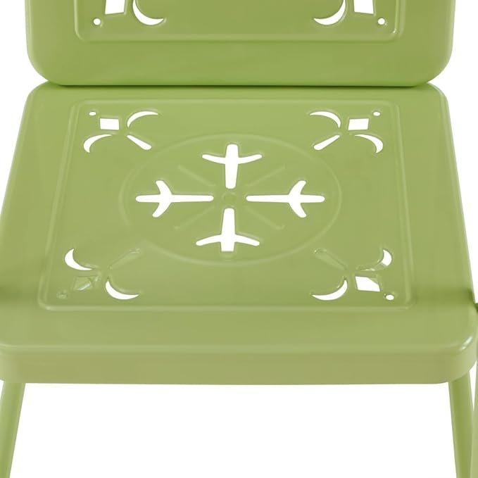Crosley Furniture Azalea 2-Piece Outdoor Chair Set, Vintage Retro Metal Patio Chairs for Dining, Porch, Deck, Key Lime Gloss