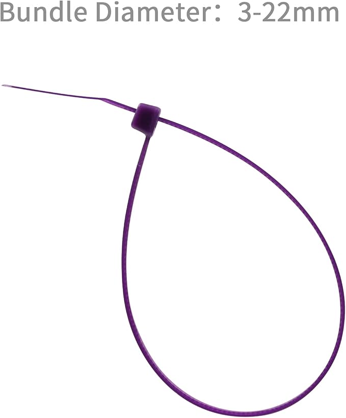 XINGO 1000 PCS 4 inch Purple Zip Ties, 18lb Strength, Small Tie Wraps Self-Locking Nylon Zip Ties for Indoor and Outdoor Use