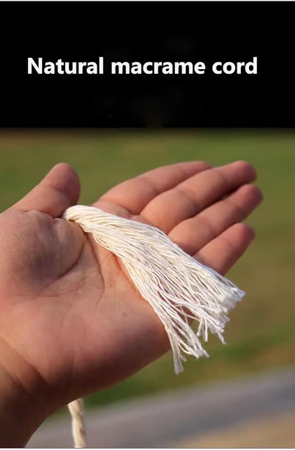 Macrame Cord,4mm x110 Yards Macrame Cords Colored Cotton Macrame Rope Craft Cord for DIY Crafts Knitting Plant Hangers Christmas Wedding Décor (Beige/Natural Color, 4mm110yards)