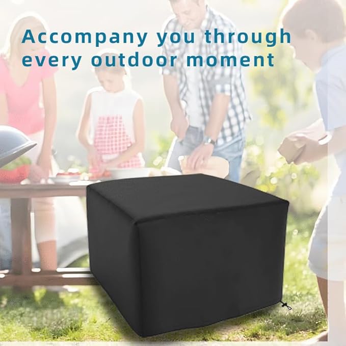 Square Fire Pit Cover for 28 Inch Firepit, Heavy Duty Outdoor Patio Fire Pit Table Cover, Gas Fire Pit Cover - Waterproof Dustproof Anti UV and Tear Resistant