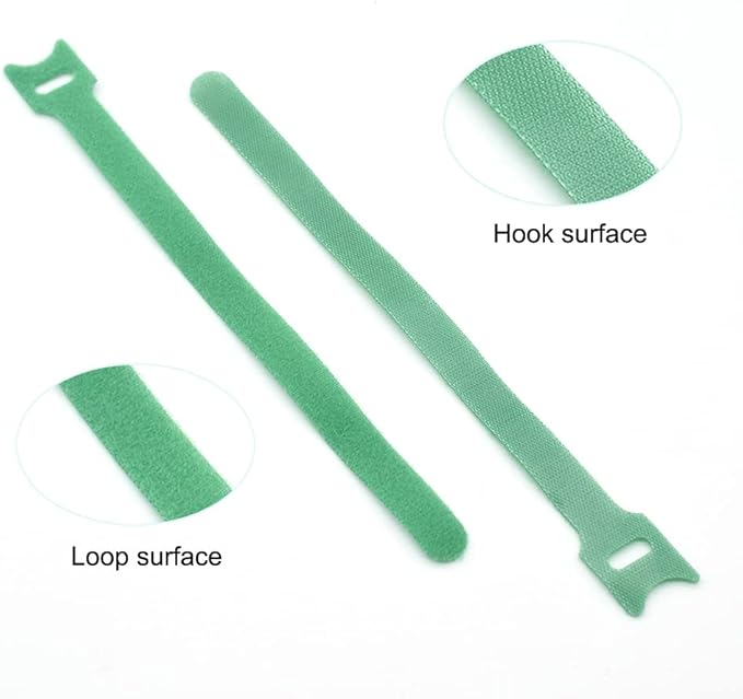 Garden Hook＆Loop Plant Cable Ties, 200 Pcs Adjustable Garden Nylon Ties for Supporting Plant and Vines, Multi-Functional Ties (200 Pcs, 8 Inch, Green)