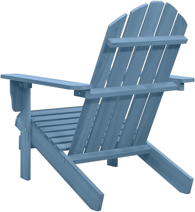 Patio Adirondack Chair Solid Fir Wood Blue, Patio Dining Chairs, Bar Stools, Outdoor Seating for Outdoor Relaxation and Entertaining in Your Backyard or Poolside