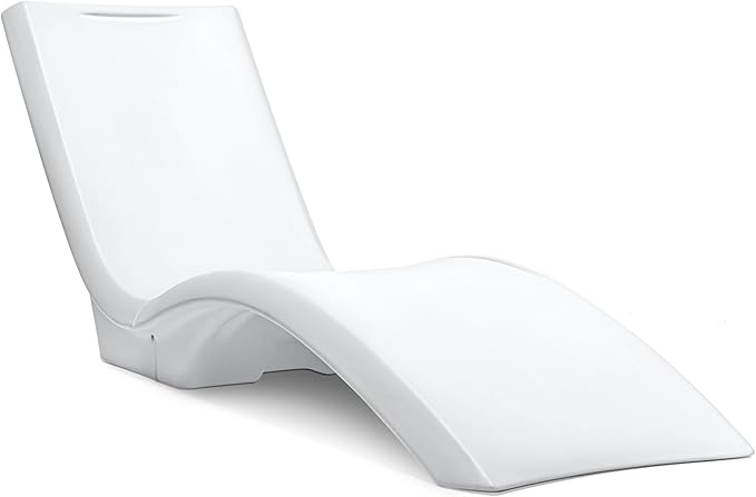 Step2 Vero Pool Lounger, Fade-Resistant, Waterproof Patio Furniture, Pool Lounge Chair for Sun Shelf, Use in Pools with Shelves Up to 9-Inches Deep or Outside Pool Deck, Weighted, White