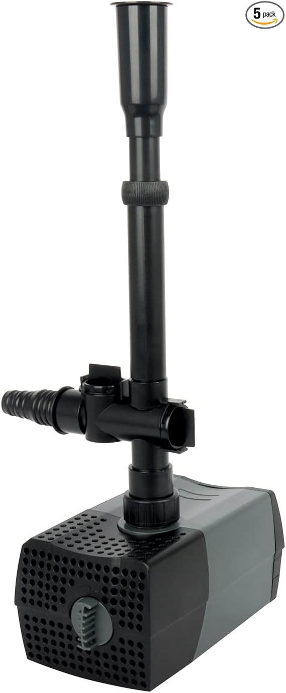 WaterRebirth (HSUP3000F) Submersible Water Pump With Fountain Jets - Pond Pump - Submersible Pump - Water Fountain Pump - Aquarium Pump (Pack of 5)