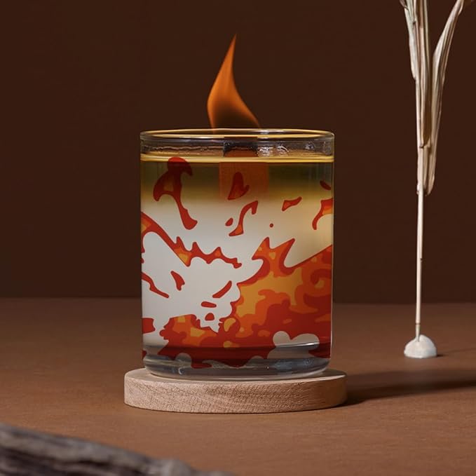 MAYJOYDIY 2 Pack Reusable Flame Stencils (11.7x8.3 inch) - Layered Fire Design Template for Painting on Wood, Canvas, Walls, Furniture - Includes Paint Brush