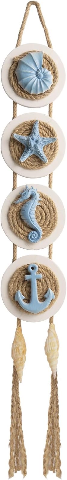 flangairy Coastal Wall Decor 3d Seashell Starfish Conch Wall Hanging Beach Nautical Ocean Theme Bathroom Home Decorations Sea Shell Art
