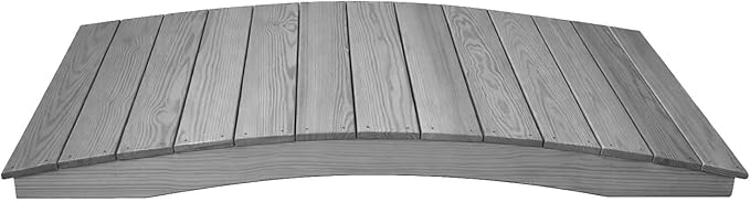 6 FT Grey Amish Made Pinewood Heavy Duty Garden Bridge for Walkway, Backyard Pond & Landscaping, Outdoor Wooden Footbridge for Koi Pond, Japanese Style Decorative Bridge, Made in USA