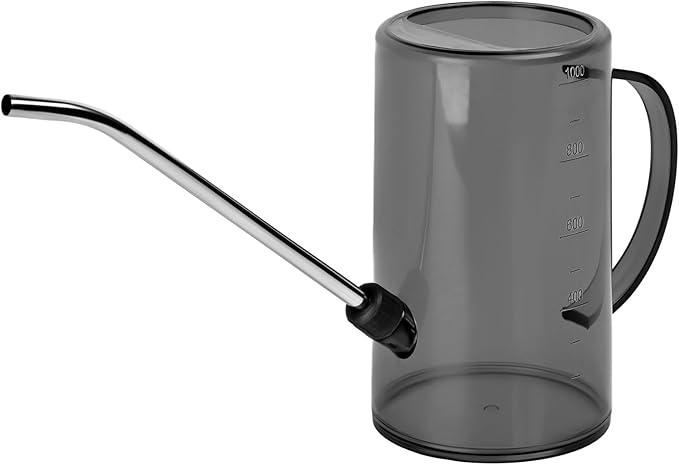 Plastic Watering Can - with Long Spout - 1/4 Gallon - 34 Oz - Grey