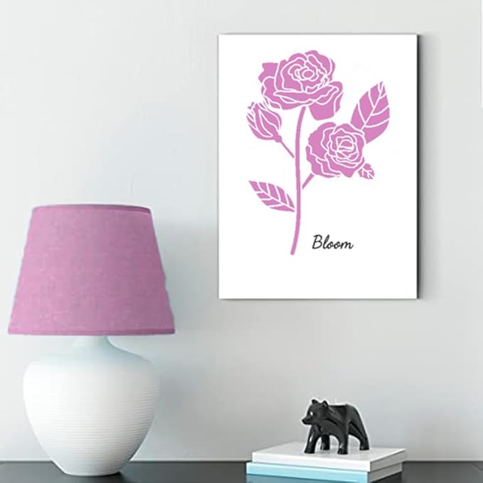 Large Rose Stencil - Flower Stencils for Painting on Wood, Canvas, Paper, Fabric, Wall, Furniture - Stencils for Crafts Reusable for Art & Pattern Template - Floral Stencil (12x15 inch)