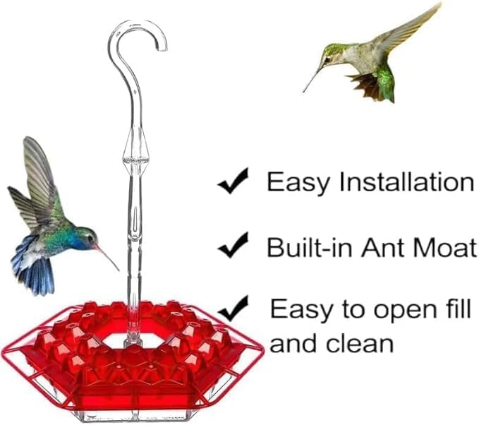 Sherem Hummingbird Feeders for Outdoors Hanging, 2026 New Shirem Hummingbirds Feeder with Ant Moat, Easy to Clean Bird Feeder for Gardens, Leak-Proof Design Outdoor Decor,Ant and Bee Proof
