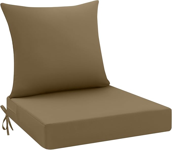 idee-home Outdoor Cushions for Patio Furniture, Outdoor Seat Cushion, Waterproof Hampton Bay Deep Seat Replacement Couch Chair Cushions for Garden Lawn Backyard Deck, 24 x 24