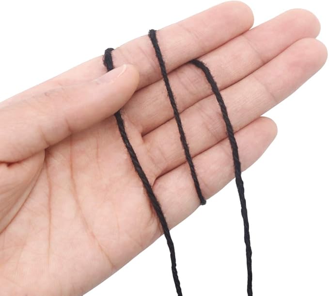 Vivifying 656 Feet Black Jute Twine, Natural 2mm Jute Cord for Crafts, Halloween Wrapping, Garden (Black)