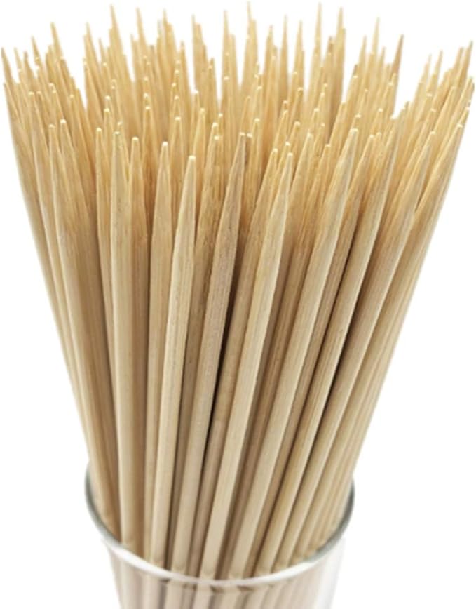 10" Natural Bamboo Skewers for BBQ，Appetiser，Fruit，Cocktail，Kabob，Chocolate Fountain，Grilling，Barbecue，Kitchen，Crafting and Party. Φ=4mm, More Size Choices 6"/8"/12"/14"/16"/17.5"/30"/36"(1000 PCS)
