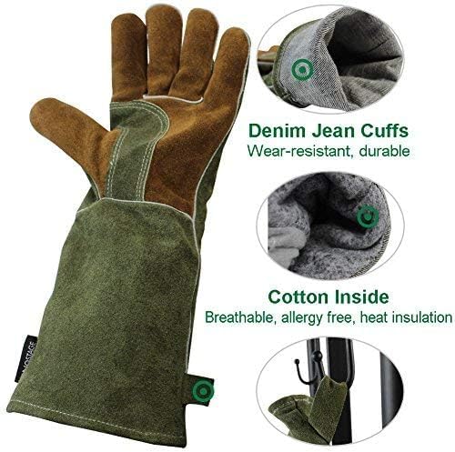 INNO STAGE Welding Gloves Heat Resistant 16 Inches Cowhide 662 ℉ Leather Forge Mig Welder Gloves for BBQ