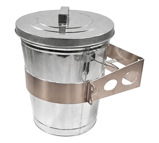 Mytee Products 4 Gallon Galvanized Trash Can with Mounting Bracket Kit for Trucks & Trailers, Steel Outdoor Garbage Can Holder for Flat Vertical Surface, Fire & Heat Resistant