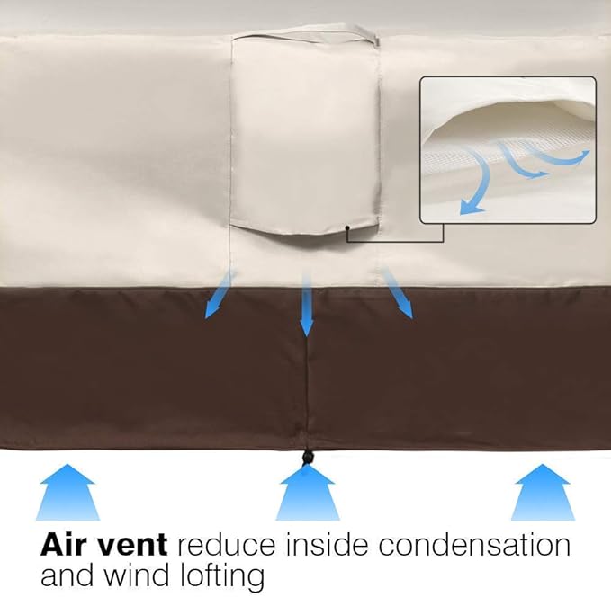 Vailge Patio Chair Covers, Lounge Deep Seat Cover, Heavy Duty and Waterproof Outdoor Lawn Patio Furniture Covers (Large, Beige & Brown)