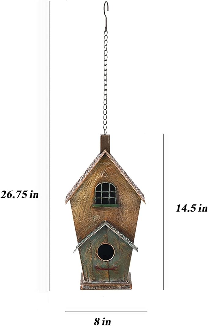 Jemeni Metal Birdhouse for Outdoors, Bird Houses for Outside Hanging, Country Cottage Style……