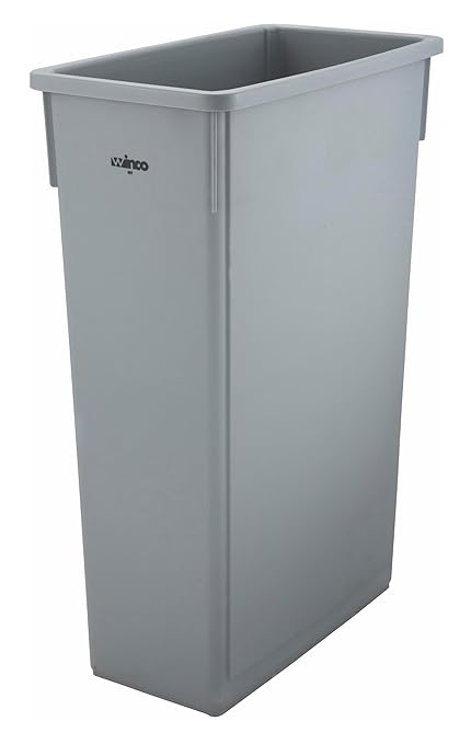 Winco PTC-23SG Slender Trash Can, 23-Gallon, Gray,Medium