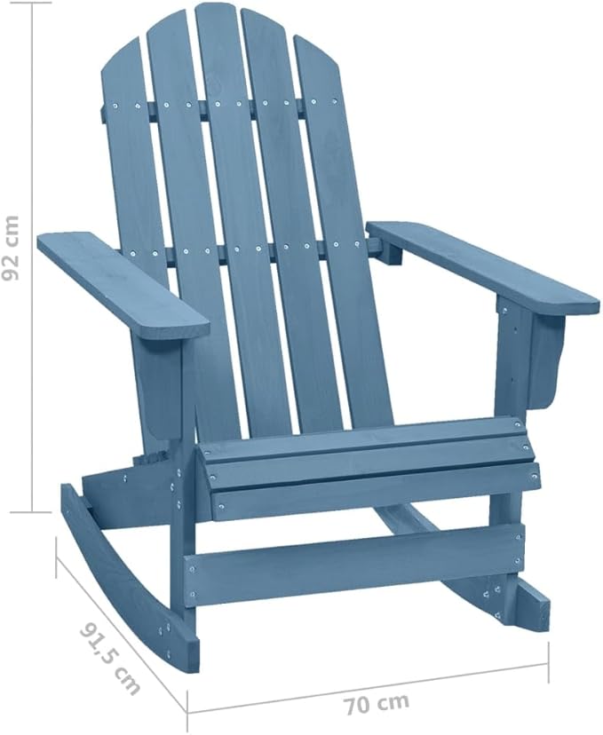 vidaXL Adirondack Rocking Chair Lounge Chair for Garden Solid Wood Fir Blue