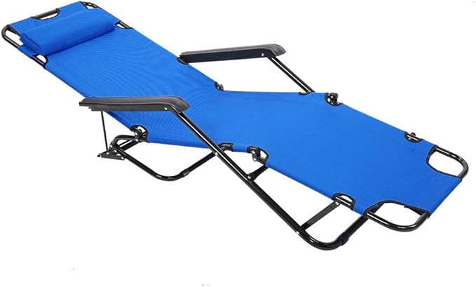 Outdoor Folding Chaise Lounge Chair, Patio Sun Lounger Reclining Beach Chair Sun Patio Pool Lawn Recliner Chair