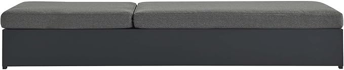 Modway Tahoe Aluminum Outdoor Chaise Lounge in Gray Charcoal with Weather-Resistant Cushions, Perfect Patio Sunbed or Recliner Chair for Pool Furniture