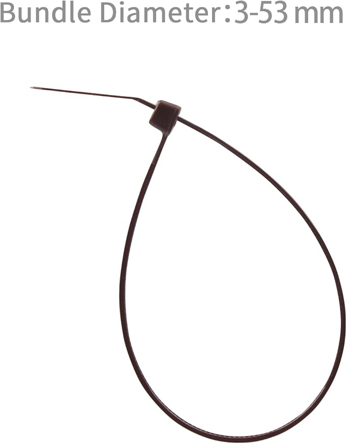 XINGO 1000 PCS 8 inch Cable Zip Ties, 18lb Strength, Small Tie Wraps Self-Locking Nylon Zip Ties for Indoor and Outdoor Use (Brown)