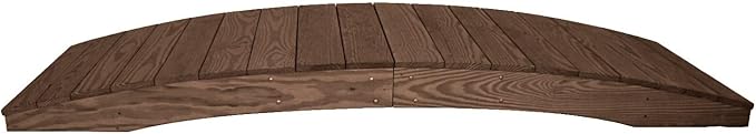 8 FT WALNUT Amish Made Pinewood Heavy Duty Garden Bridge for Walkway, Backyard Pond & Landscaping, Outdoor Wooden Footbridge for Koi Pond, Japanese Style Decorative Bridge, Made in USA