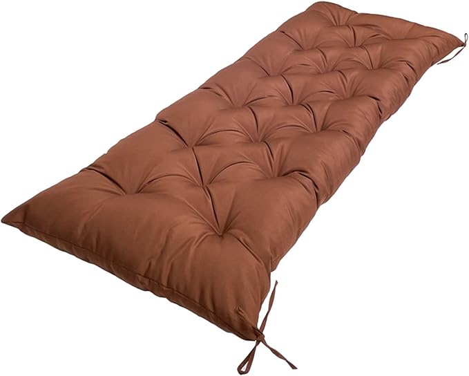 Patio Chair Cushions 2 or 3 Seater Waterproof Bench Cushion with Ties,Outdoor Loveseat Lounge Seat Pads Premium Comfortable Thick Fiber Fill Tufted 47" x 20",Coffee