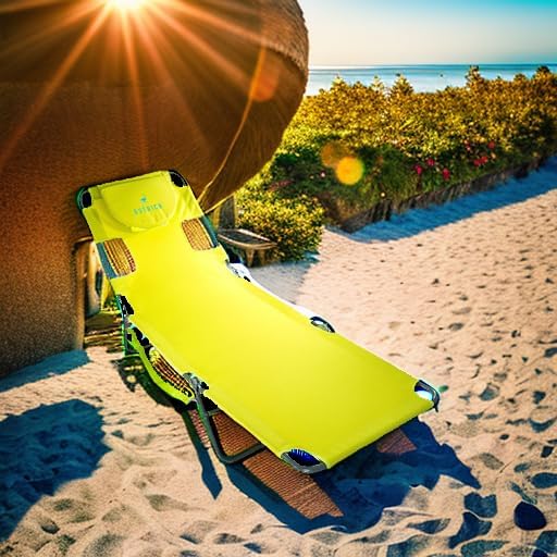 Ostrich Beach Lounge Chair, Folding & Reclining Outdoor Chaise Lounger, Green