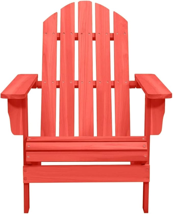 Patio Adirondack Chair Solid Fir Wood Red, Patio Dining Chairs, Bar Stools, Outdoor Seating for Outdoor Relaxation and Entertaining in Your Backyard or Poolside